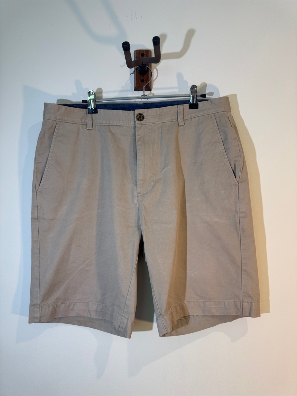 Johnston & Murphy Tan Flat Front Cotton Shorts